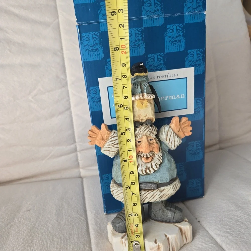 Vintage David Frykman Arctic Fisherman Penguin Figurine. Read